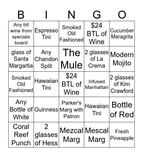 BWL Bingo Memorial Day Weekend Bingo Card