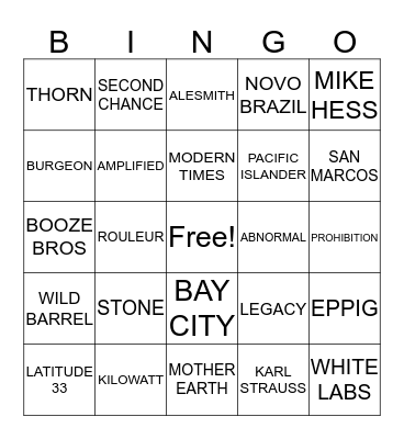 WM BEER BINGO Card