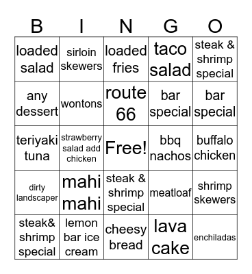 The Wildseed Server Bingo Card