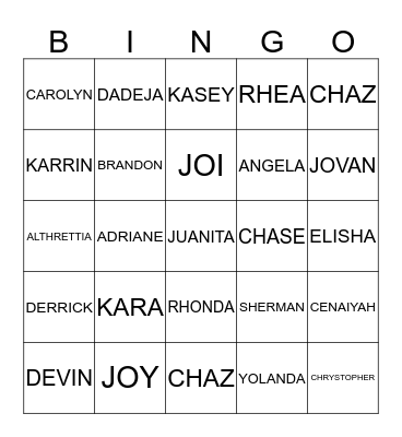 REUNION Bingo Card