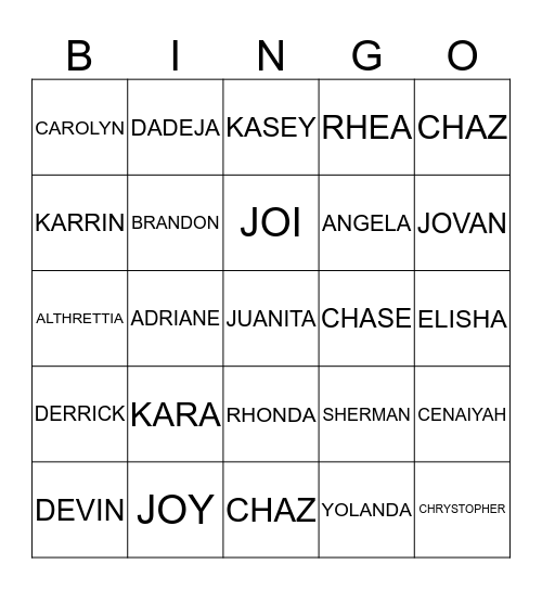 REUNION Bingo Card