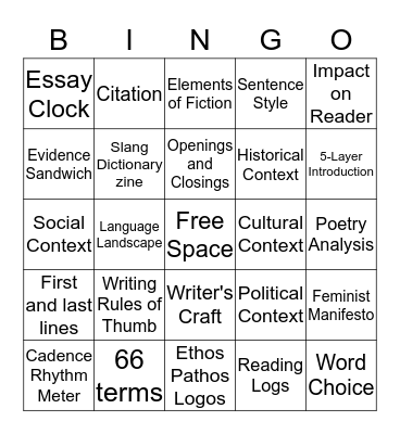 It's Lit! Bingo Card