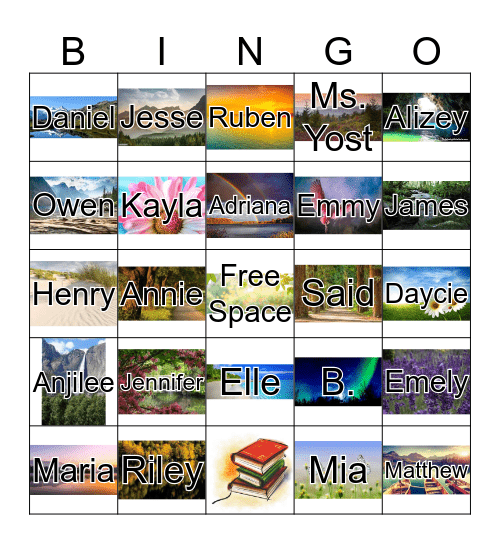 Classmates Bingo Card