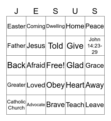 Religion Review Chapter 12 Bingo Card