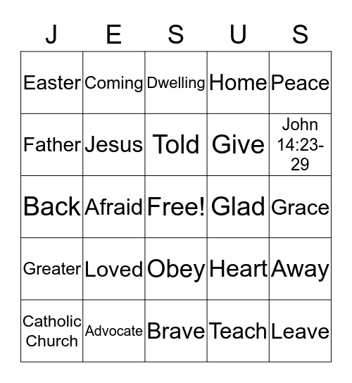 Religion Review Chapter 12 Bingo Card