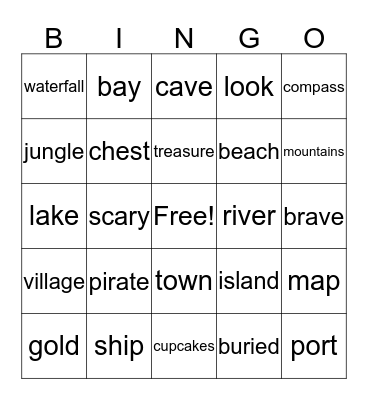 Pirate Bingo Card