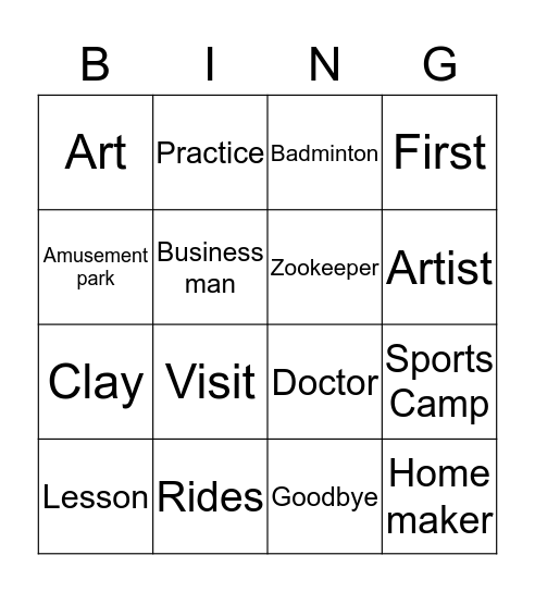 SSC2 Bingo Card