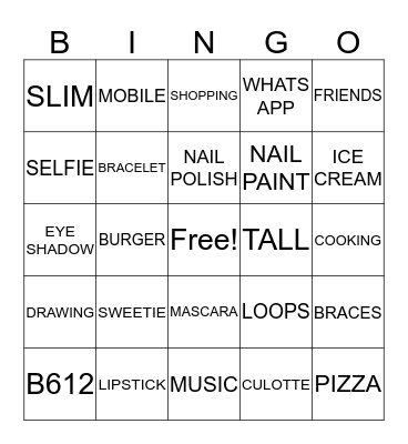 SWEET SIXTEEN Bingo Card