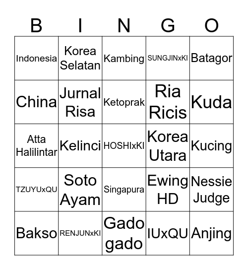 BINGO KIQU Bingo Card