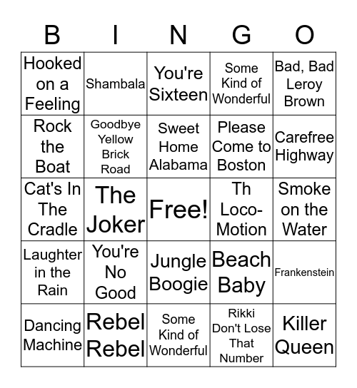 Hyde Park High School 45th Reunion Bingo Card