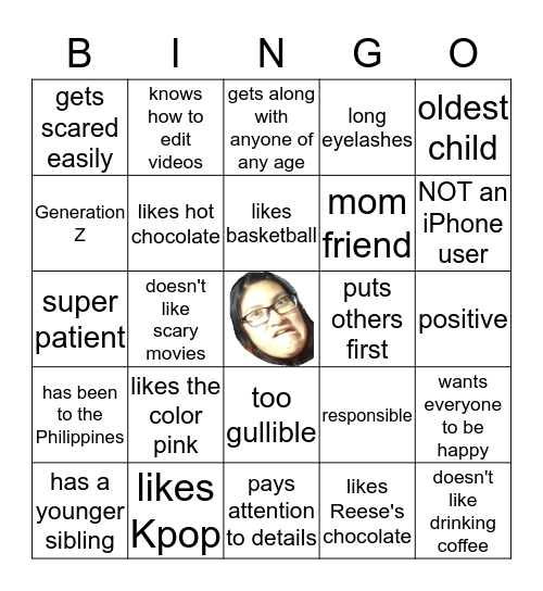 Nicole Bingo Card