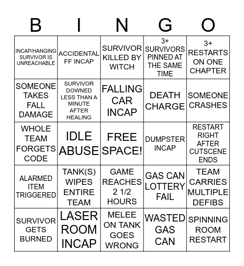 Questionable Ethics Bingo Card