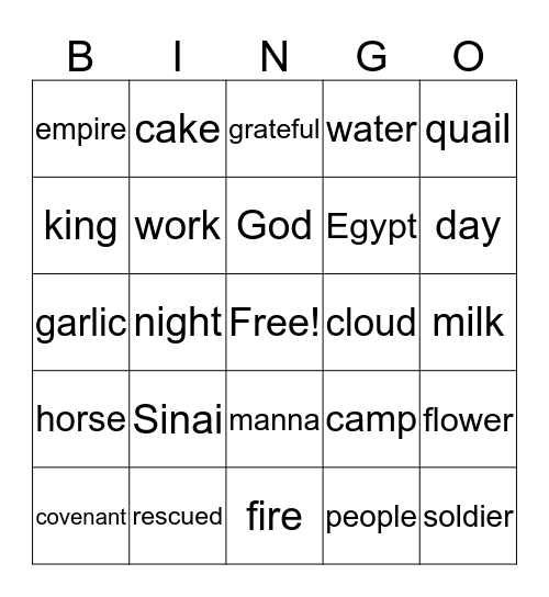 'Numbers' Bingo Card