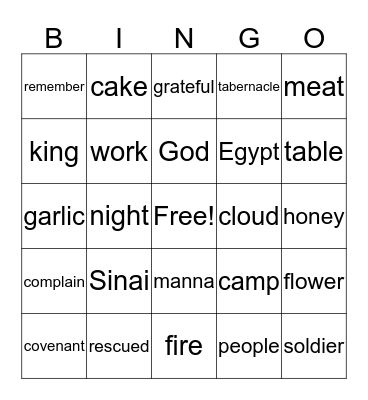 'Numbers' Bingo Card