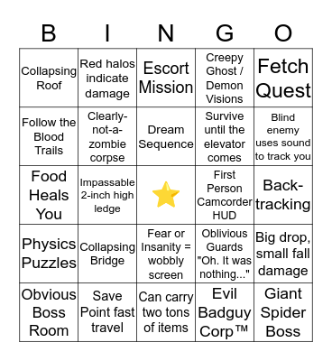 VIDEO GAME BINGO Card