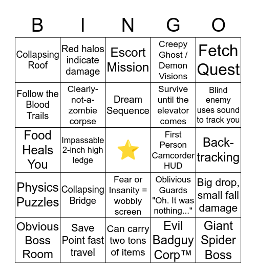 VIDEO GAME BINGO Card