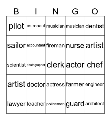 Future Tense - Jobs Bingo Card