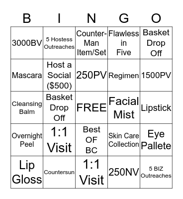 July Fireworks Bingo Card