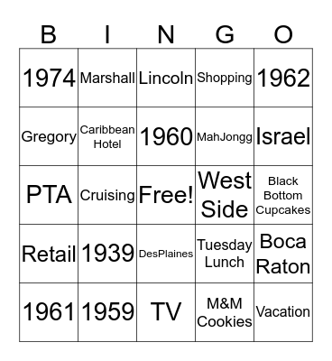 80 Years of Eleanor Bingo Card