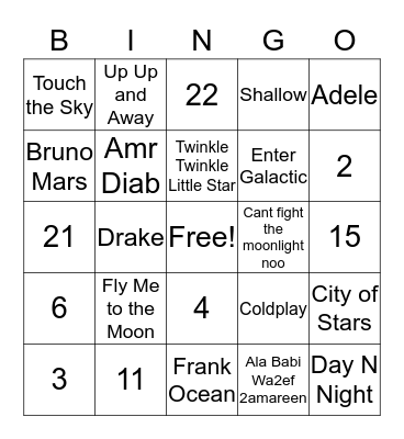 Moon Bingo Card