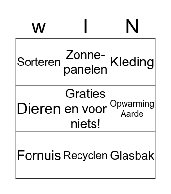 Bingo Milieu Bingo Card