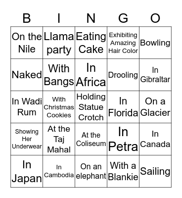 Olivia's Birthday Bingo Card