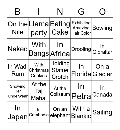 Olivia's Birthday Bingo Card