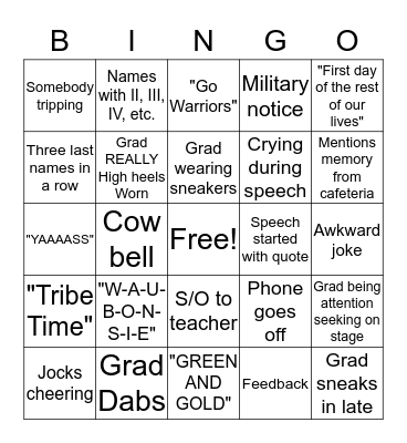 Mikaela's Graduation Bingo  Bingo Card