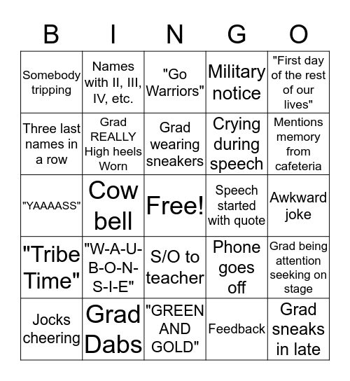 Mikaela's Graduation Bingo  Bingo Card