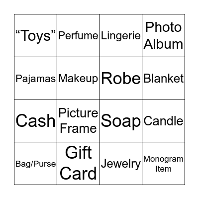 Present Bingo Card