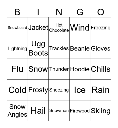 Winter Wonderland Firm Meeting  Bingo Card