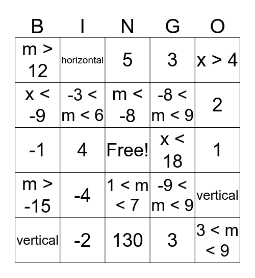 Math 1A 2nd_sem_18_2019 Bingo Card