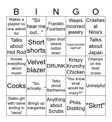 Brian Yost Bingo Card