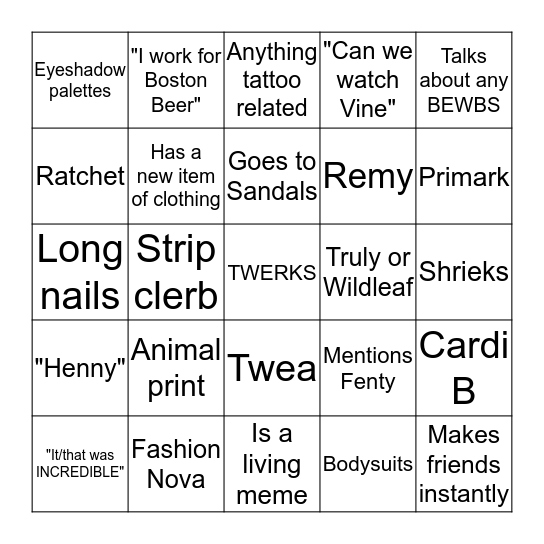 Emily Ursher Bingo Card