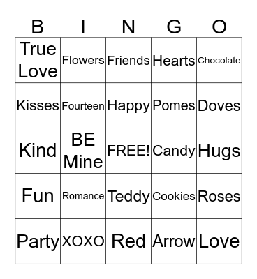Valentine's BINGO Card