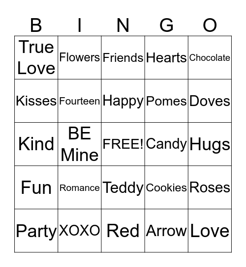 Valentine's BINGO Card