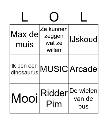 School Swingo Bingo Card
