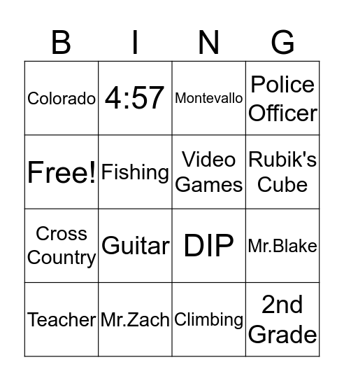 Meet the Counselors Bingo Card