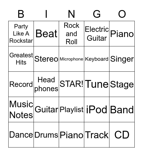Camp Rock 2019 Bingo Card