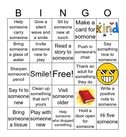 Kindness Bingo Card