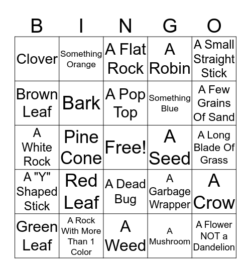 Outdoor Bingo Card