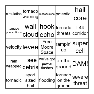 OKIE TORNADO BINGO Card