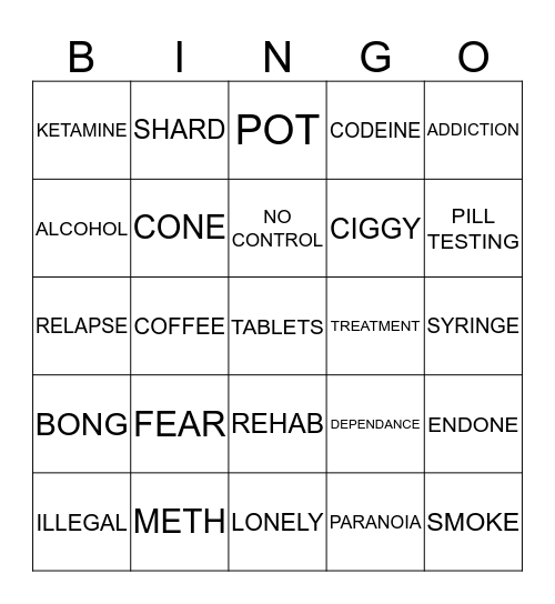 AOD BINGO Card