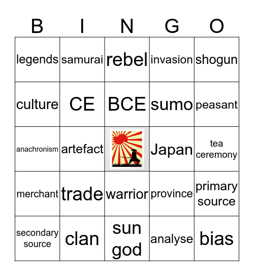 Shogunate Japan Bingo Card