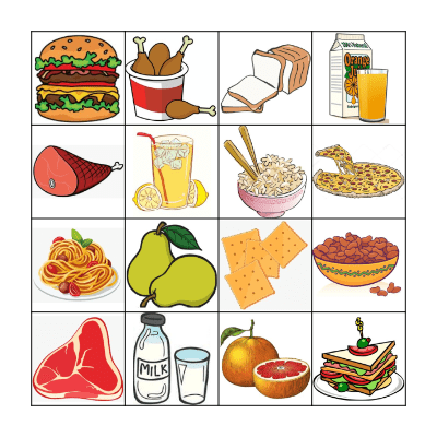 Food and Drinks Bingo Card