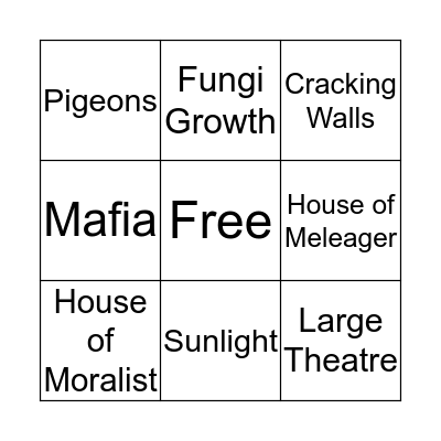 Issues of Conservation and Restoration  Bingo Card