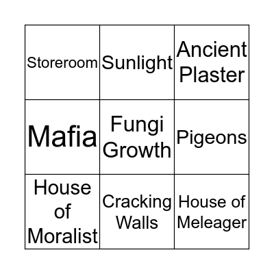 Issues of Conservation and Restoration  Bingo Card