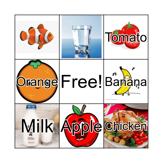 Food  Bingo Card