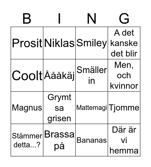 Kryssa när han säger frasen! Bingo Card