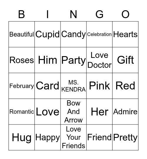 For The Love Of Bingo Card